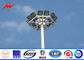 20 Meter Raising Lowering High Mast Pole , Steel Wire Cables Stadium Light Pole تامین کننده