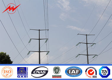 قطب های برق 43 متری فولاد گالوانیزه گرم برای انتقال برق 10kv-550kv تامین کننده
