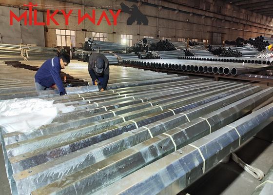 9 متر 200دان 400دان 650دان تیر فلزی برق انتقال گالوانیزه برای خط توزیع تامین کننده