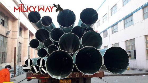 توزیع برق قطب فولاد الکتریکی 35FT 40FT گرم غوطه ور شدن گالوانیزه تامین کننده