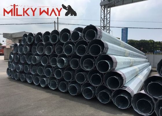 12M 16KN قطب الکتریکی لوله ای فولادی برای پروژه انتقال خط توزیع برق تامین کننده