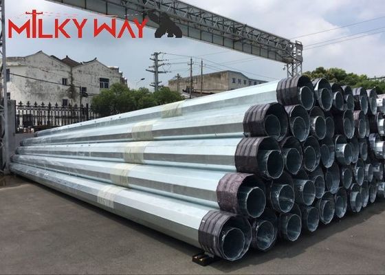 12M 16KN قطب الکتریکی لوله ای فولادی برای پروژه انتقال خط توزیع برق تامین کننده