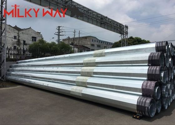 توزیع برق قطب فولاد الکتریکی 35FT 40FT گرم غوطه ور شدن گالوانیزه تامین کننده
