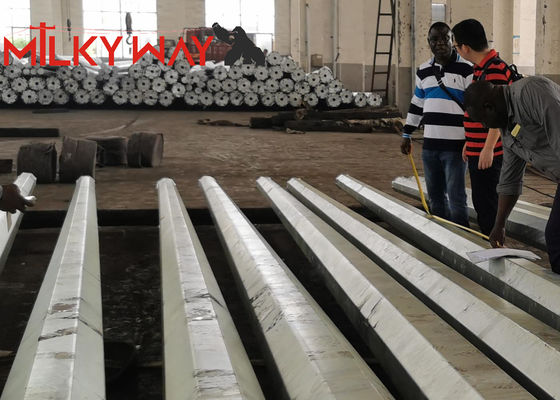 9m class5 class6 قطب برق گرم فروخته شده فولاد گالوانیزه برای توزیع تامین کننده