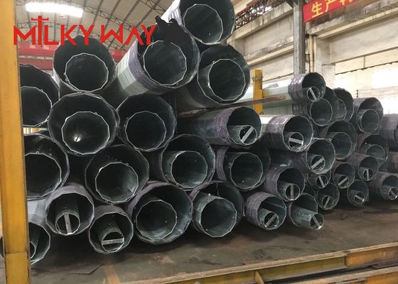 قطب های انتقال برق فولاد گالوانیزه 14m-21m برای خط خدمات عمومی تامین کننده