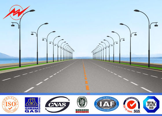 ارتفاع 6M-12M ارتفاع نور خیابان نور قطبی سطح گالوانیزه گرم می شود