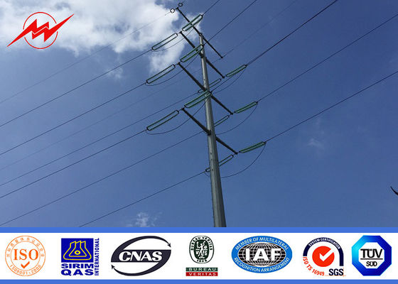 12M 600daN فولاد Utility Pole Gr65 مواد برای توزیع قدرت 55KV