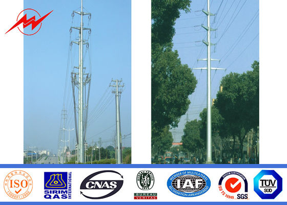 Outdoor Polygonal Q345 Material 30FT Electric Power Pole 1 Section