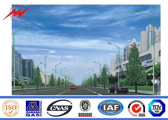 Painting 2.75mm 12m Double Arm Galvanized Steel Pole for Street Lighting