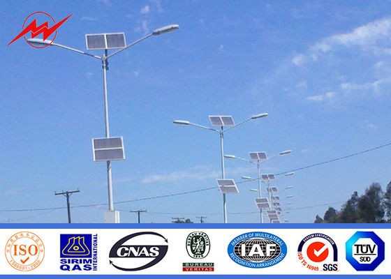 Q235 Steel galvanized 15m 20m 30m Street Light Poles with cross arm