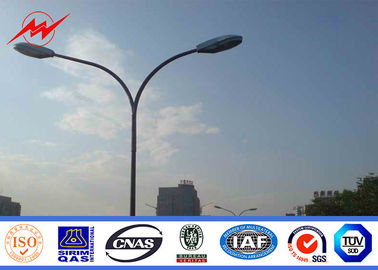 قطب های چراغ خیابانی گالوانیزه فولاد گالوانیزه دو بازوی گرد Q345