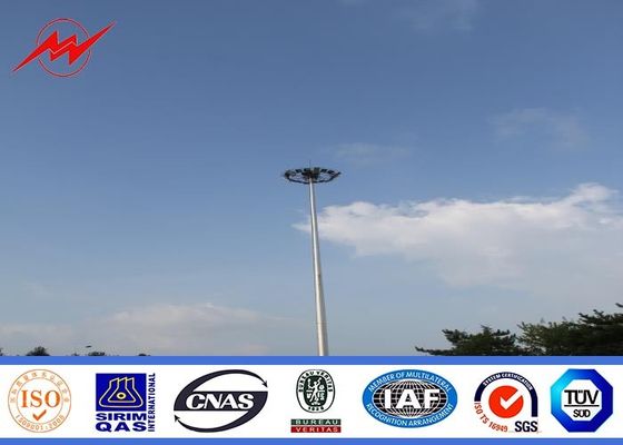 25 meter multisided powder coated high mast pole with 6*1000 Watt HPS