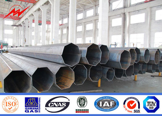 Customized Round High Voltage Steel Tubular Pole With Cross Arm ISO9001:2008