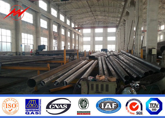 10m 3mm Thickness Solar Street Steel Utility Pole With Single Arm For Park Lighting