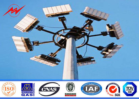Airport 30M HDG High Mast Pole with double lantern panel for 100 square meters stadium lighting