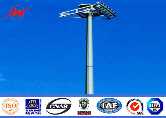 S355JR Steel HPS High Mast Commercial Light Poles For Shopping Malls 22M