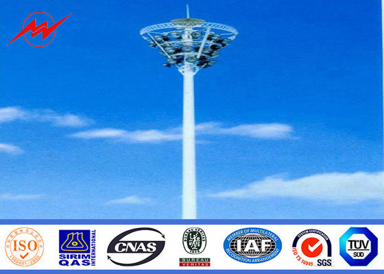 S355JR Steel HPS High Mast Commercial Light Poles For Shopping Malls 22M