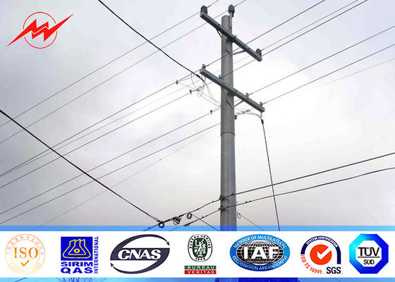 NGCP 8 Sides 50FT Steel Utility Pole for 69KV Electrical Power Distribution with AWS D1.1 Standard
