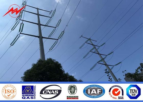 12M 650DaN Steel Utility Pole 3mm thickness Gr65 material for 110kv Distribution Power with 345 mpa