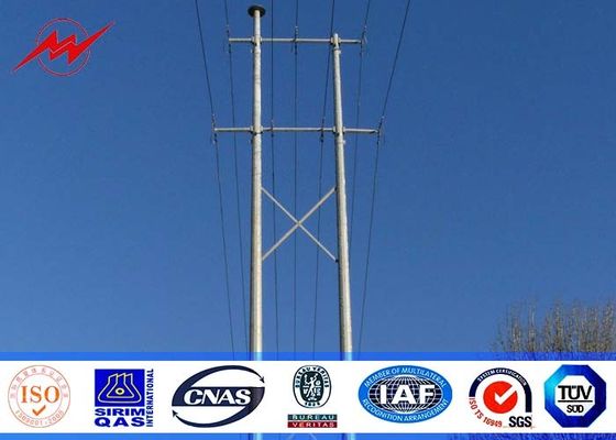 30ft 66kv small height Steel Utility Pole for Power Transmission Line with double arms