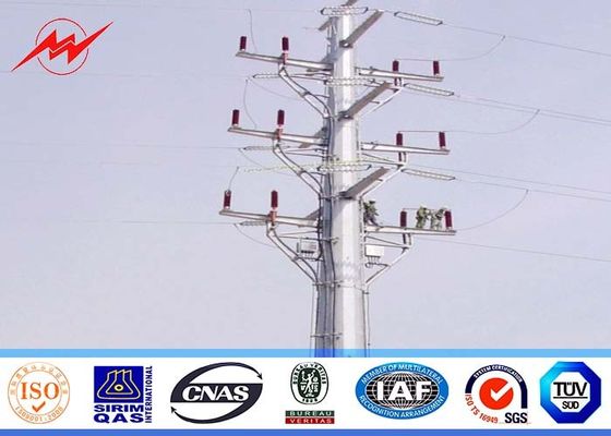 13M 6.5KN 3mm Steel Utility Pole for 230kv termination tower with galvanization surface