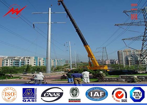 14M 5KN 3.5mm thickness Steel Utility Pole for 110kv termination transmission with bitumen