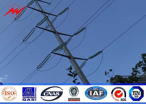 20M 16KN 4mm thikcness Steel Utility Pole for electrical power line with white powder coating