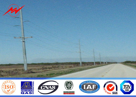 8M 5KN Powder Coating Steel Tubular Pole , Light Duty Steel Transmission Poles