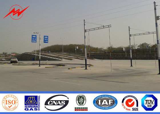 OEM Outdoor Conical 6m Parking Lot Lighting Pole With Single Bracket