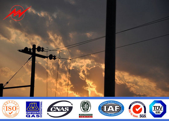 220kv High Voltage 3mm Thickness Octagonal Galvanized Steel Pole