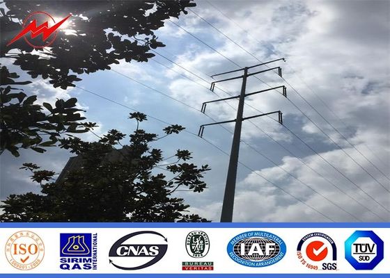Electricity Utilities Q345 Shockproof Galvanized Steel Utility Poles 3mm Thickness
