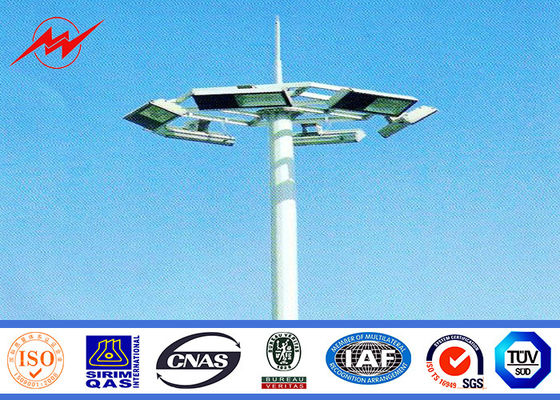 Professional 25m 8 Sides Galvanized Steel Outdoor Square Light Pole 10  KV ~550 KV