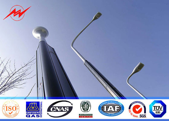 10m Conical Tapered Parking Lot Light Pole , Square Exterior Light Poles