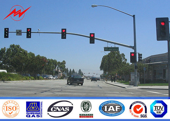 Custom 4.5m Height Galvanized Traffic Light Signs With Single Bracket