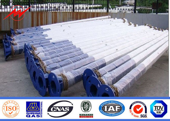 Single Arm 6M Traffic Light Pole Octagonal Shape With Hot Dip Galvanization 11M Cross Arm