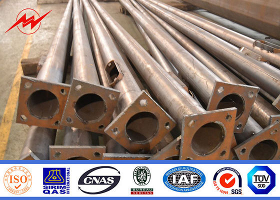 ایزو استاندارد پانل خورشیدی خیابان نور، قطب فولادی لوله 6-15m رنگ سفارشی