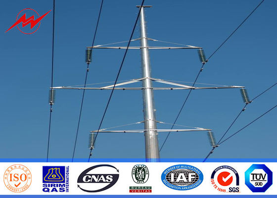 15M Octagonal Electric Insulators Distribution Poles For 132KV Electrical Power