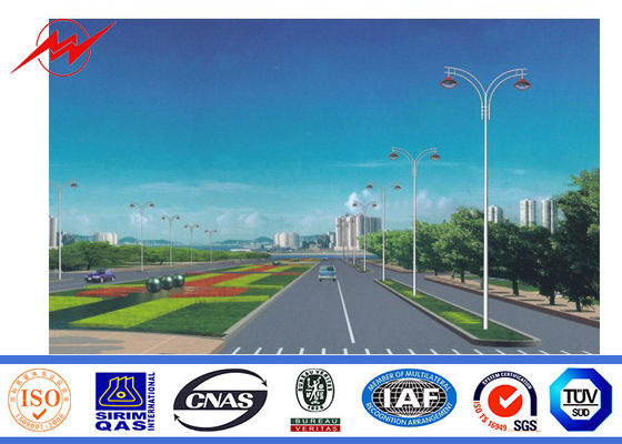 Garden Single Arm 10m Q235 Street Lamp Pole With Hot Dip Galvanization