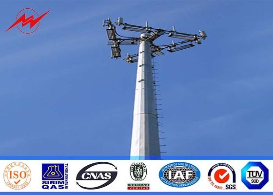 55m ISO Standard Monopole Telecom Tower With Cable Accessories