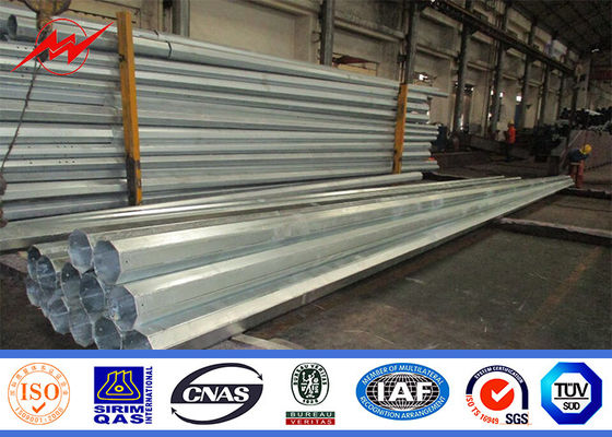 High Voltage Transmission Steel Utility Pole 1250KG Load 2.75mm Thickness