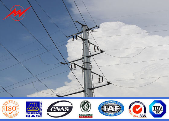 Round Tapered Electrical Power Pole 132kv Power Transmission Tower