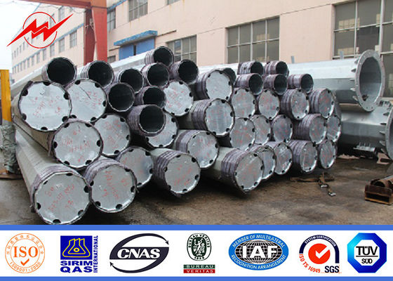 14m Outdoor 69kv Steel Transmission Poles Hot Dip Galvanization