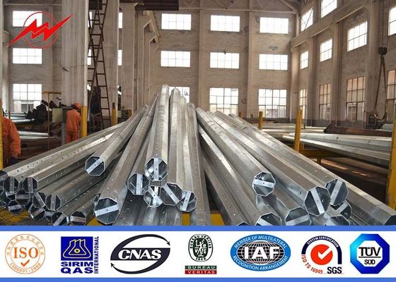 3mm Thickness NGCP Galvanized Steel Pole Yard Light Pole For Electricity Distribution