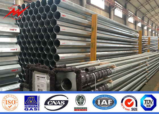 Multi Side 20M 15KN Steel Utility Pole hot dip galvanization