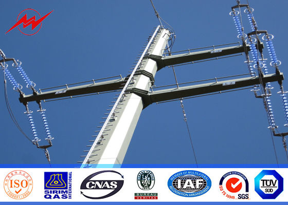 Round HDG 10m 5KN Steel Electrical Utility Poles For Overhead Transmission Line