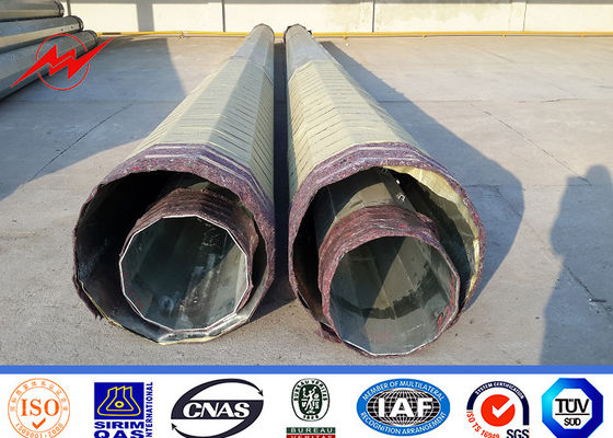 Octogonal 12m 800 DaN Galvanized Steel Transmission Poles with Q345 Material