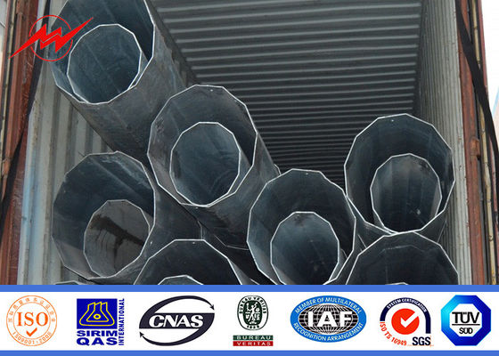 ASTM A123 Galvanized Steel Pole Steel Transmission Poles For Street Lighting