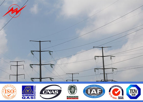 69 kv 75 FT Galvanized Steel Transmission Poles Electrical Power Pole 1mm - 30mm