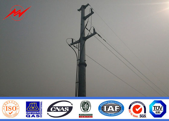 Conical Urban Road Electrical Power Pole Galvanized Steel Tapered 10kv - 550kv