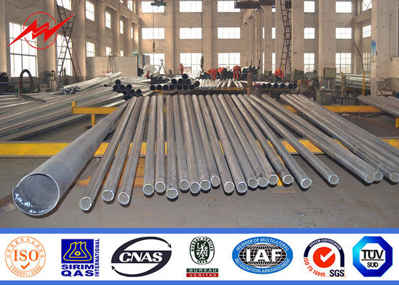 Powder Painting 12M Galvanised Steel Poles 1.8 Safety Factor Steel Transmission Poles